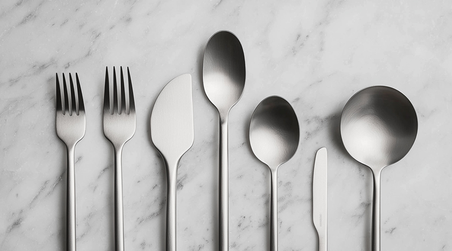 stainless steel forks and spoon